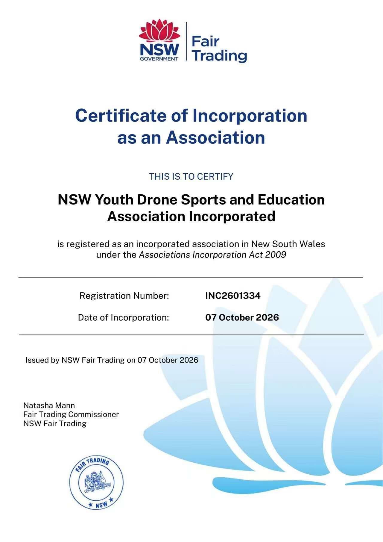 NSW Youth Drone Sports and Education Association Inc.
